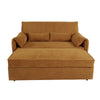3 Seater Sofa Bed Yellow Livingroom Pull Out Convertible Sleeper with 2 Cushions