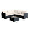 5 Seater Rattan Furniture Set Corner Sofa Set Table w/ Furniture Cover Garden