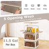Plastic Storage Container Foldable Closet Organizer with wheels 34.5 Gallon