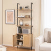 Wall Mount Bookshelf Open Wall Storage Shelves 6-tier Tall Display Rack Cabinet