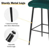 2Pcs Green Bar Stools Velvet Breakfast Pub Chair Kitchen Shape V Design