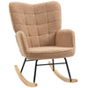 Wingback Rocking Chair for Nursing, Nursery Glider Rocker Modern Armchair Brown
