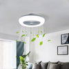 Round LED Ceiling Fan Light Dimmable Living Room Chandelier Lamp Remote Control