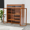 Bamboo Shoe Storage Cabinet Rack Stand Cupboard Clear Doors Hallway Tidy Unit UK