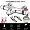 Modern Thermostatic Bath Shower Mixer Taps Deck Mounted Chrome Valve Bar Tap UK