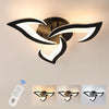 35W Dimmable LED Ceiling Light, Black Flower w/ Remote