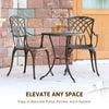 Bronze Bistro Set Outdoor Patio Garden Furniture Table & 2 Chairs Metal