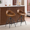 2PCS Rotatable Breakfast Bar Stools Lift Chair Kitchen Cafe Pub PU UK