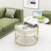 2-Tier Accent Cocktail Table with Hidden Compartment-White
