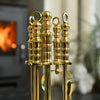 Polished Brass Four Piece Fireside Companion Set - 40cm