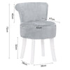 Dressing Table Stool Bedroom Plush Shaggy Low Back Makeup Vanity Chair