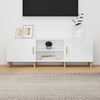 TV Cabinet - White Finish, Engineered Wood, Ample Storage for Media M8D7