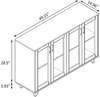 Sideboard Kitchen Buffet Cupboard Console Table with Glass Doors Cabinet 2 Shelf