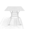 147cm White Cast Aluminium Bistro Dining Table with Umbrella Hole Patio Garden