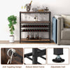 5-tier Wine Rack Table Freestanding Bar Wine Racks With 4 Rows of Glass Holders