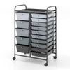 15 Drawers Storage Trolley Mobile Rolling Utility Cart Home Office Organizer
