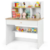 Kids Wooden Study Desk Children Writing Table with Hutch & Drawer