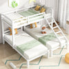Bunk Beds Triple 3ft Single Bed Pine Wood Bed Frame High Sleeper for Kids White