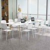 4Pcs Stackable Kitchen Chairs Set Modern Plastic Dining Room Chairs White