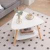 Modern 2-Tier Coffee Table Sofa Side Table Living Room End Bedside Table White