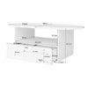 Cloud-Shaped Coffee Table with Drawer and Storage Compartments, White