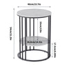 FATIVO Marble Side End Table Round Coffee Table Raised Black Legs Furniture Deco