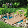 150 cm Wooden Garden Bridge Backyard Classic Arc Footbridge w/Double Railings