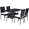 5PCS Patio Rattan Wicker Dining Set Outdoor Dining Furniture 1 Table & 4 Chairs