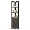 6-Tier Industrial Corner Shelf Wooden Corner Bookshelf 180cm Tall Storage Shelf