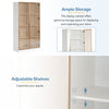 DISPLAY CABINET WHITE CUPBOARD STORAGE SIDEBOARD WITH RGB LED LIGHTS 80X40X160CM
