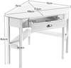 Computer Desk Corner Workstation L Shaped Drawer Shelves Small Home Office White