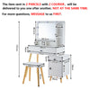 White Dressing Table Set Makeup Desk Mirror Stool Romovable Cabinet Wood Legs