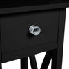 Black Slim Tall Bedside Table 1 Drawer Bedroom Storage Unit Hallway End Table