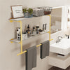 116cm Gold Metal Clothes Bar Rack Pipe Wall Garment Hanging Storage Rail Shelves