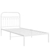 Metal Bed Frame with Headboard White 90x200 H5N1
