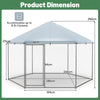 Hexagonal Metal Chicken Coop Chicken Run House Spire-shaped Walk-in Poultry Cage
