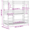 Triple Bunk Bed Wax Brown 80x200 Solid Wood Pine V7C8