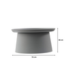 Side Table 70cm Round PP Anti UV Grey Living Home Furniture Lamp Coffee Seconds
