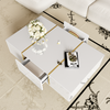 Modern High-gloss Coffee Table with 2 drawer for Living Room, White
