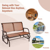 Outdoor Swing Glider Chair Cozy Patio Bench Steel Rocking Garden Loveseat Brown