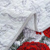 3 Piece Florals Bedspread Quilte Set Throw Rugs Bedding Pillowcases Double Size
