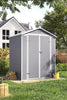 6x4 Plastic Garden Storage Shed Grey Resin Double Door Outdoor Shed With Windows