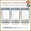Makeup Desk Vanity Stool Dressing Table with 10 LED Lights Sliding Mirror Set