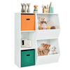 Kids Storage Cabinet 2 Storage Baskets Children Bookcase Wooden Toy Storage