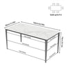 High Gloss Marble Dining Table Rectangular Kitchen Dining Room Table Strong Base