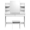 Dressing Table Bedroom Makeup Vanity Desk Set with Mirror Drawer Storage Shelves