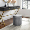 Round Velvet Ottoman Storage Vanity Seat Footrest Stool Dressing Table Chair