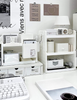 Desktop Organizer With Hooks, Pencil Holder And Storage Shelf