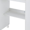 Folding Sewing Table, 2-in-1 Rolling Craft Table with Storage Shelves
