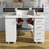 Mobile Nail Station Salon Manicure Table Desk Art Beauty Storage Drawers Cabinet
